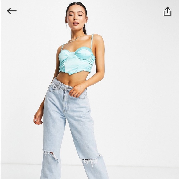 ✨ ASOS • Satin-gathered corset top and mini skirt - Picture 3 of 14